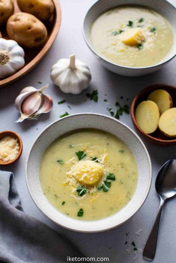 Garlic Parmesan Creamy Potato Soup