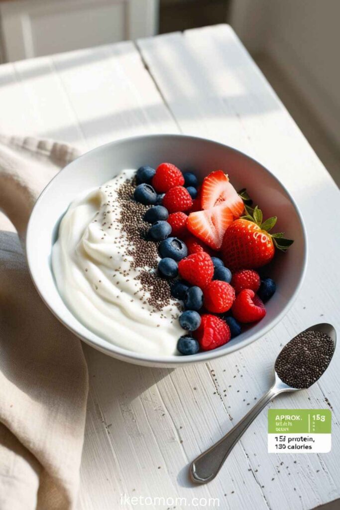 Greek Yogurt with Berries and Chia Seeds 