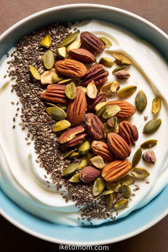 High Protein Lunch Foods Ideas Greek Yogurt with Nuts and Seeds