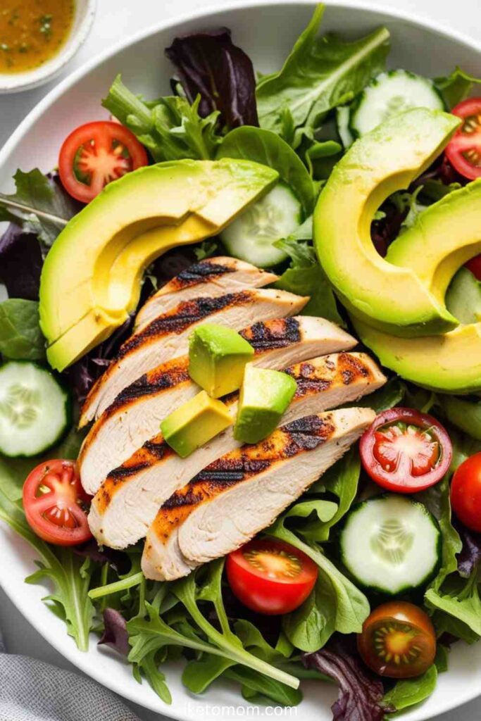 High Protein Lunch Food Ideas Grilled Chicken Salad with Avocado