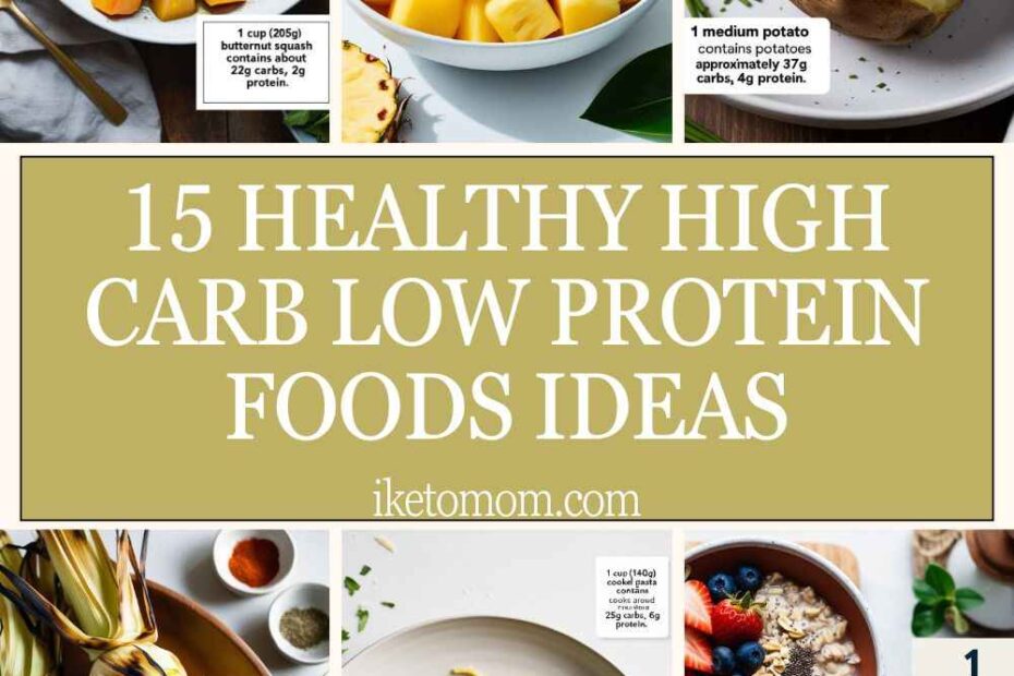 High Carb Low Protein Foods Ideas