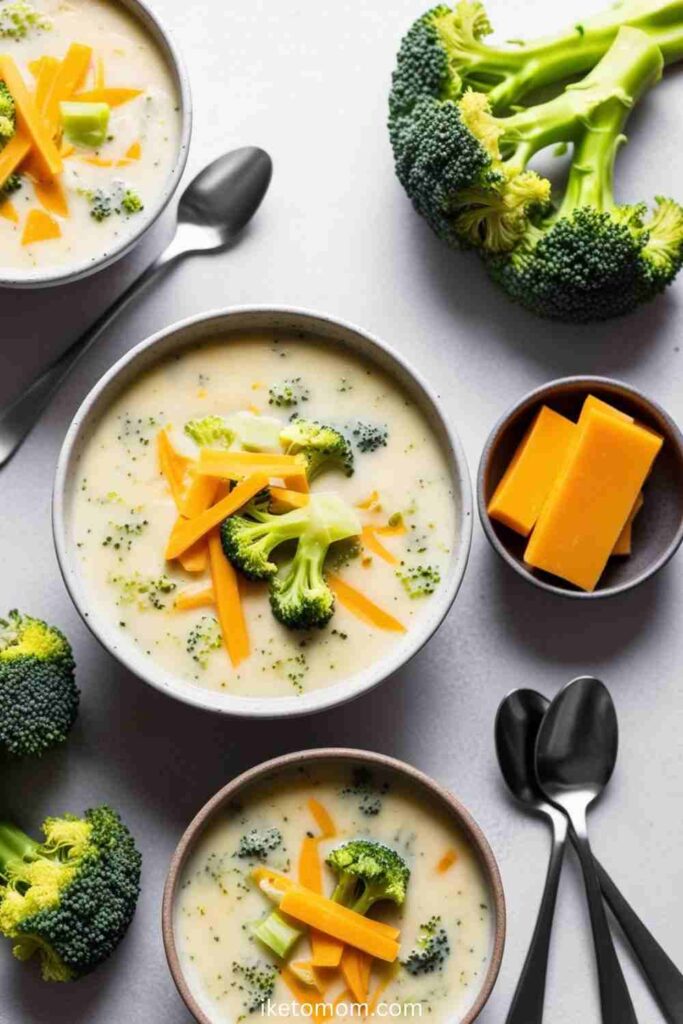 Keto Cheddar Broccoli Potato Soup