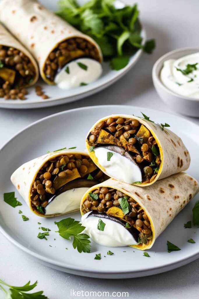 Lentil and Eggplant Burrito