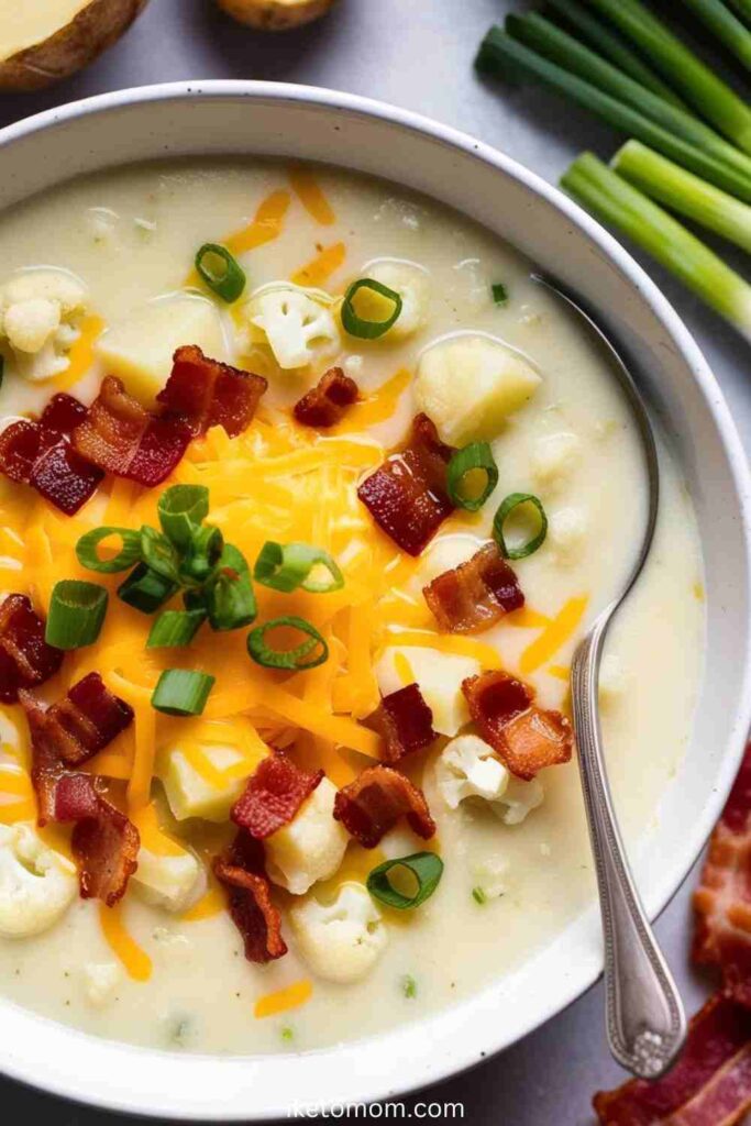 Low Carbs Creamy Crockpot Potato Soup Recipe Ideas Loaded Cauliflower Potato Soup