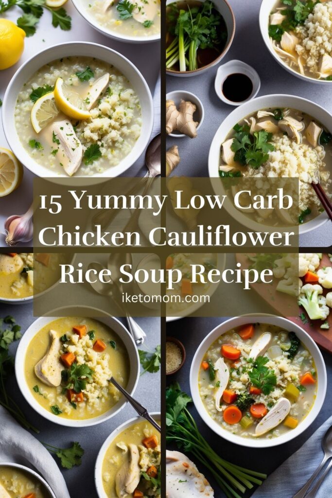 Low Carb Chicken Cauliflower Rice Soup Recipe