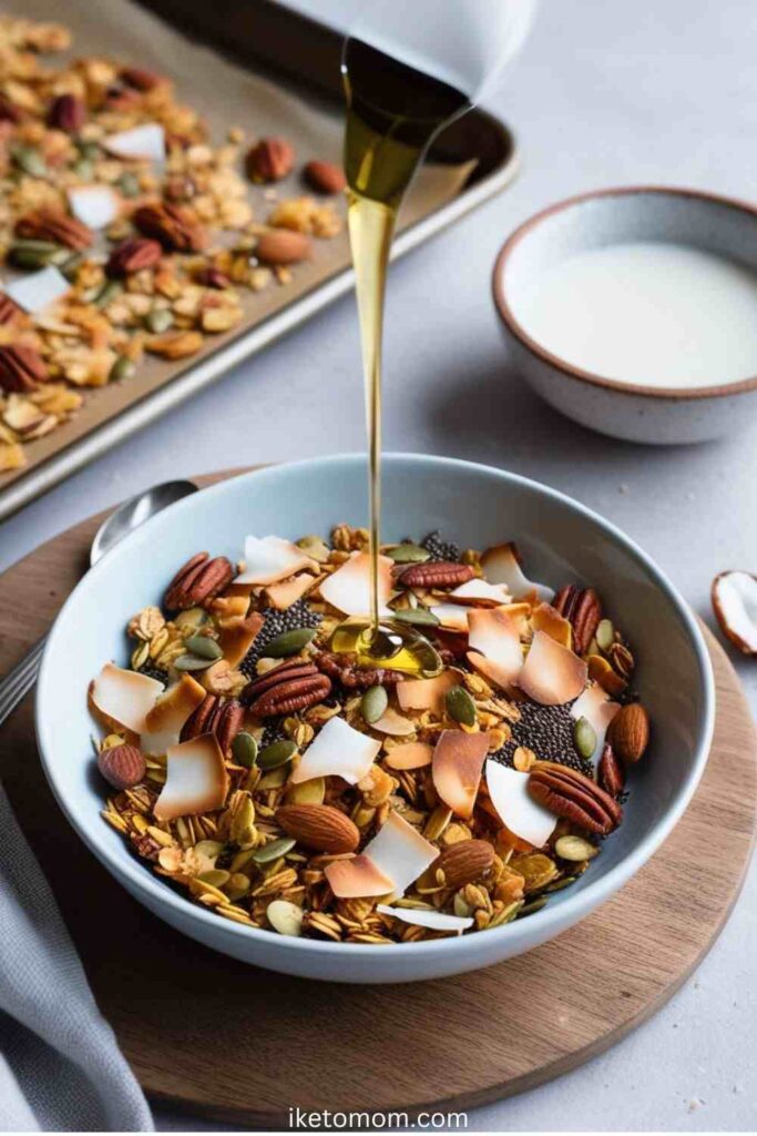 Low Carb Breakfast No Eggs Recipe Low-Carb Granola with Coconut and Nuts