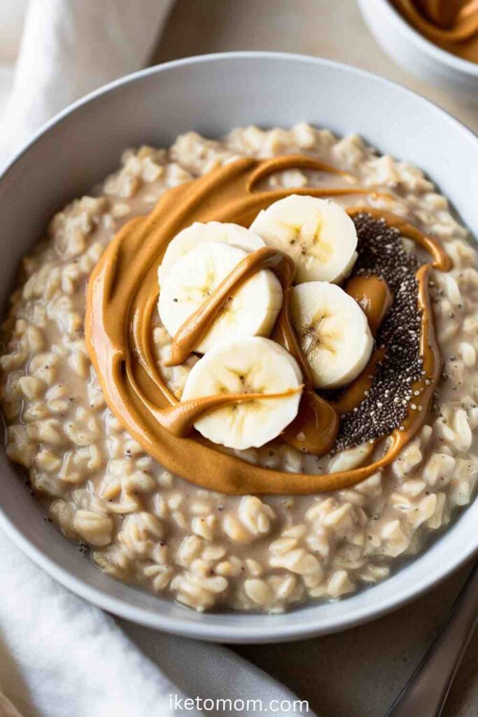 High-Protein Vegetarian Foods Recipes Peanut Butter and Banana Oatmeal