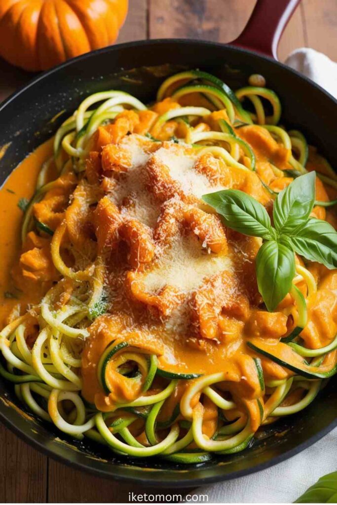 Pumpkin Zoodles with Garlic & Parmesan