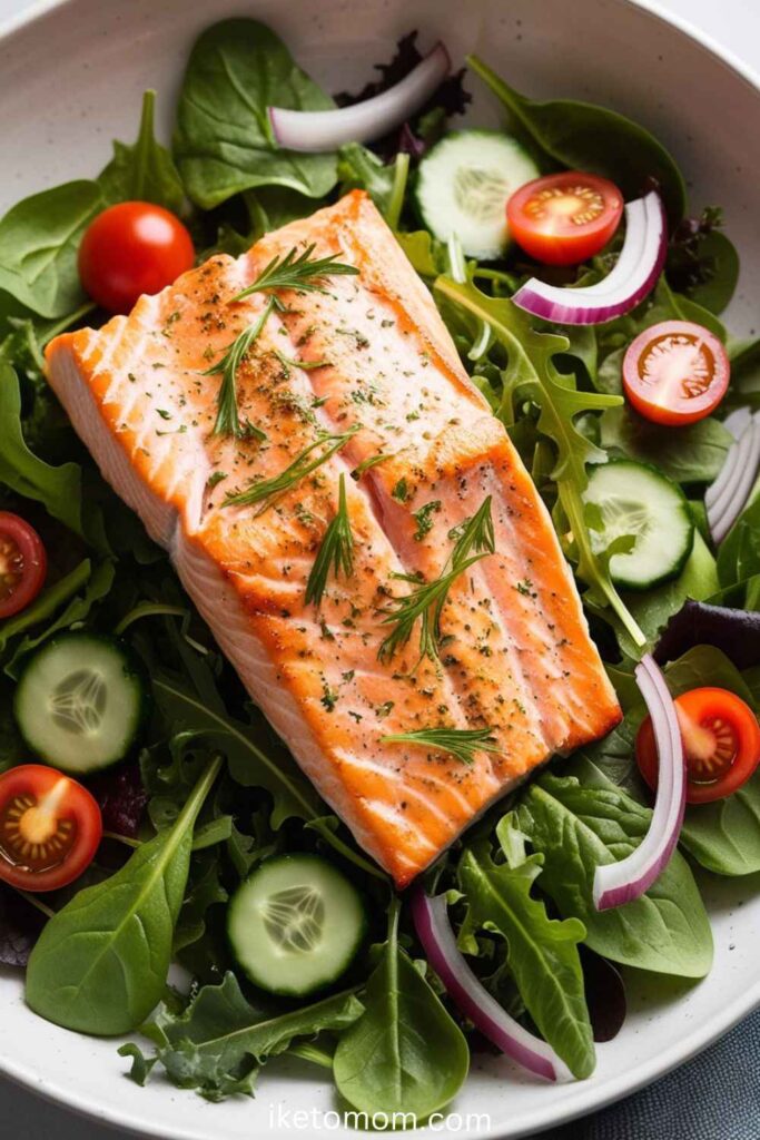 Salmon Salad with Mixed Greens