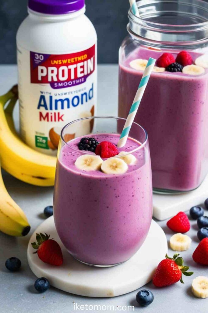 Smoothie with Protein Powder and Almond Milk