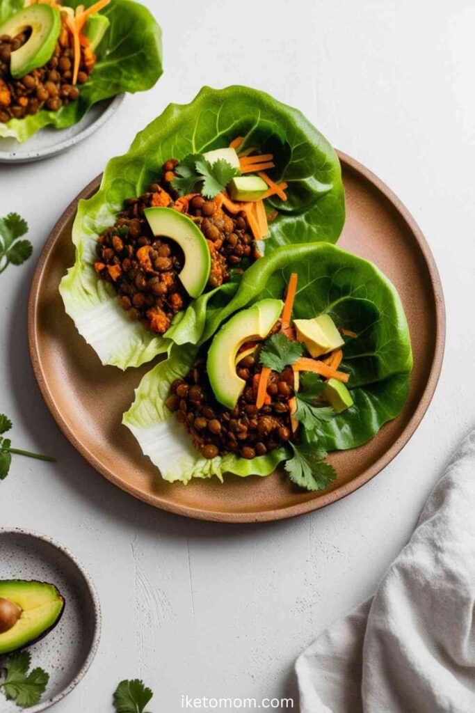 Spicy Lentil Lettuce Wraps