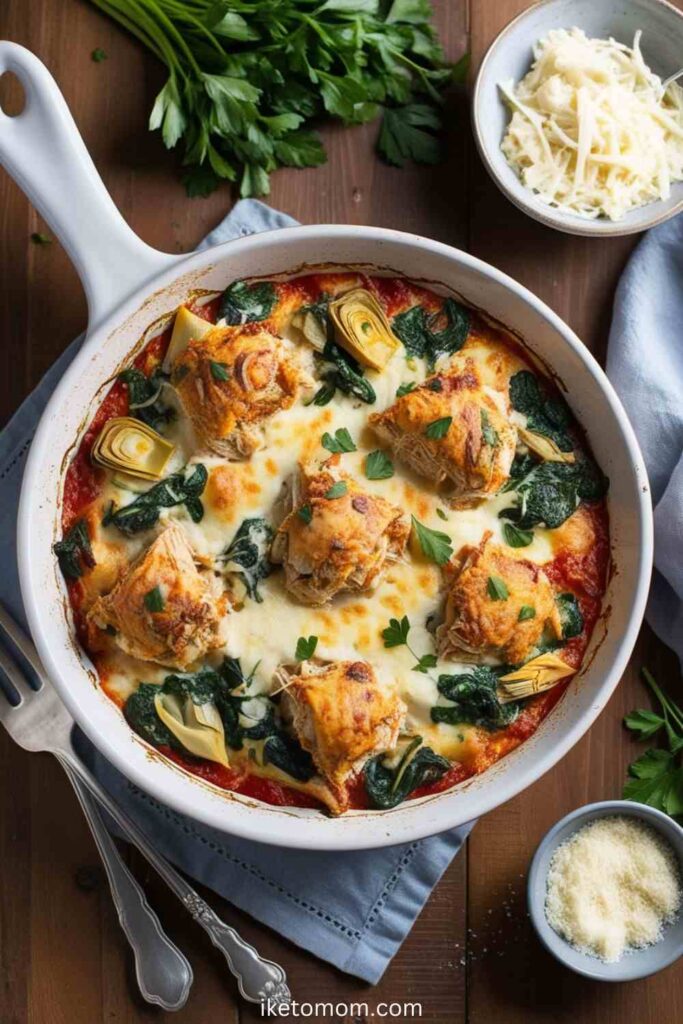 Spinach Artichoke Chicken Casserole