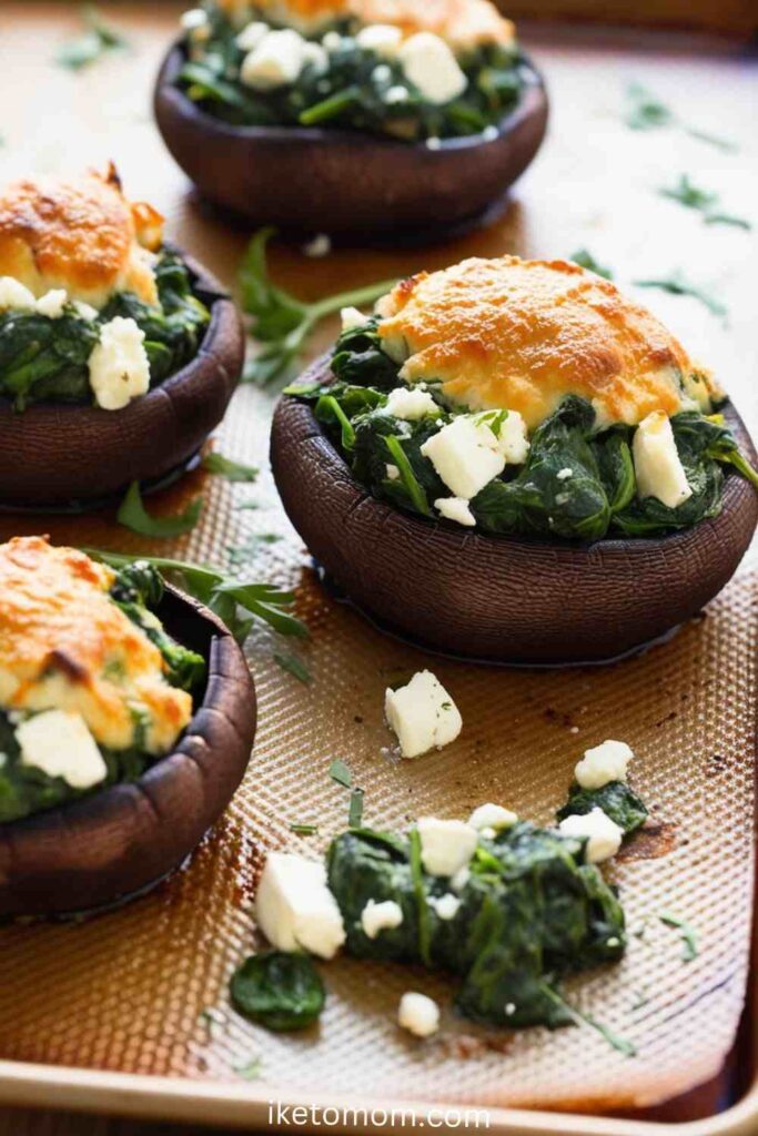 Spinach and Feta Stuffed Portobello Mushrooms