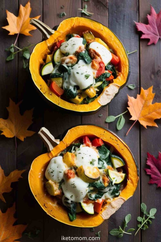 Stuffed Pumpkin with Veggies & Cheese