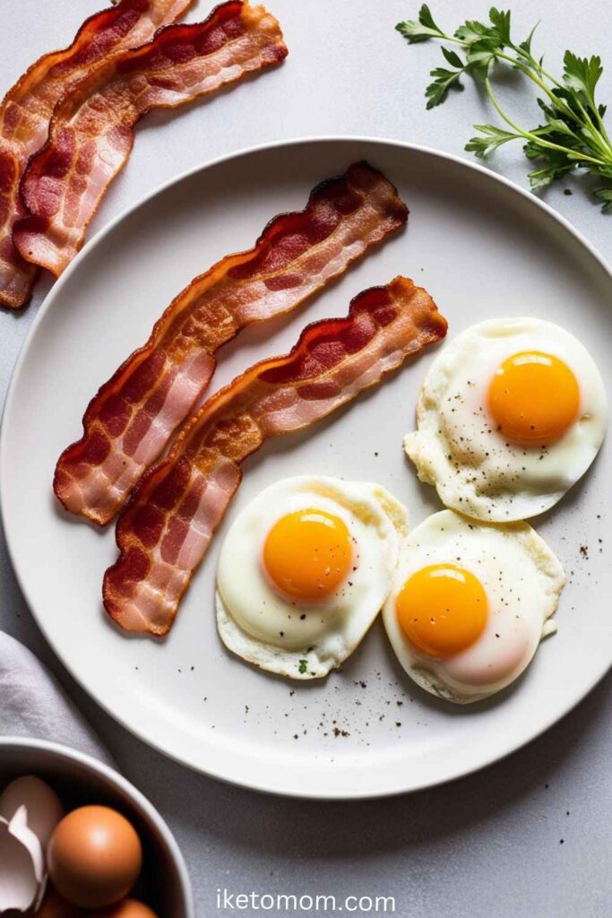 Breakfast Foods High In Protein Ideas Turkey Bacon and Eggs