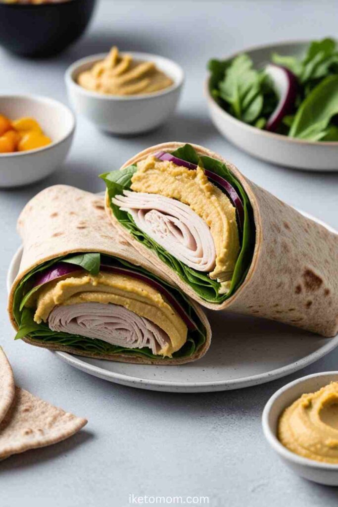 High Protein Lunch Recipes For Weight Loss Ideas Turkey and Hummus Wrap