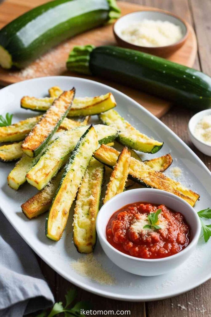 Low Carb Italian Recipes Zucchini Garlic Parmesan Fries