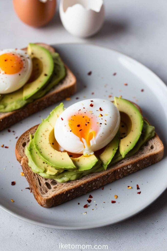 Healthy Food Ideas Avocado Toast with Poached Egg