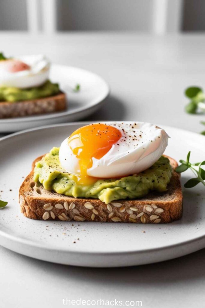 Healthy Fast Food Breakfast Ideas Avocado Toast with Poached Eggs