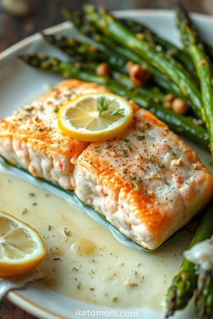 Baked Salmon with Garlic and Asparagus