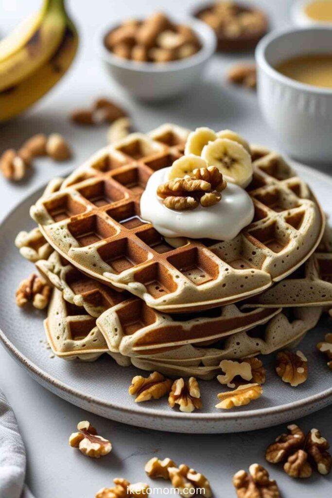 Banana Walnut Waffles