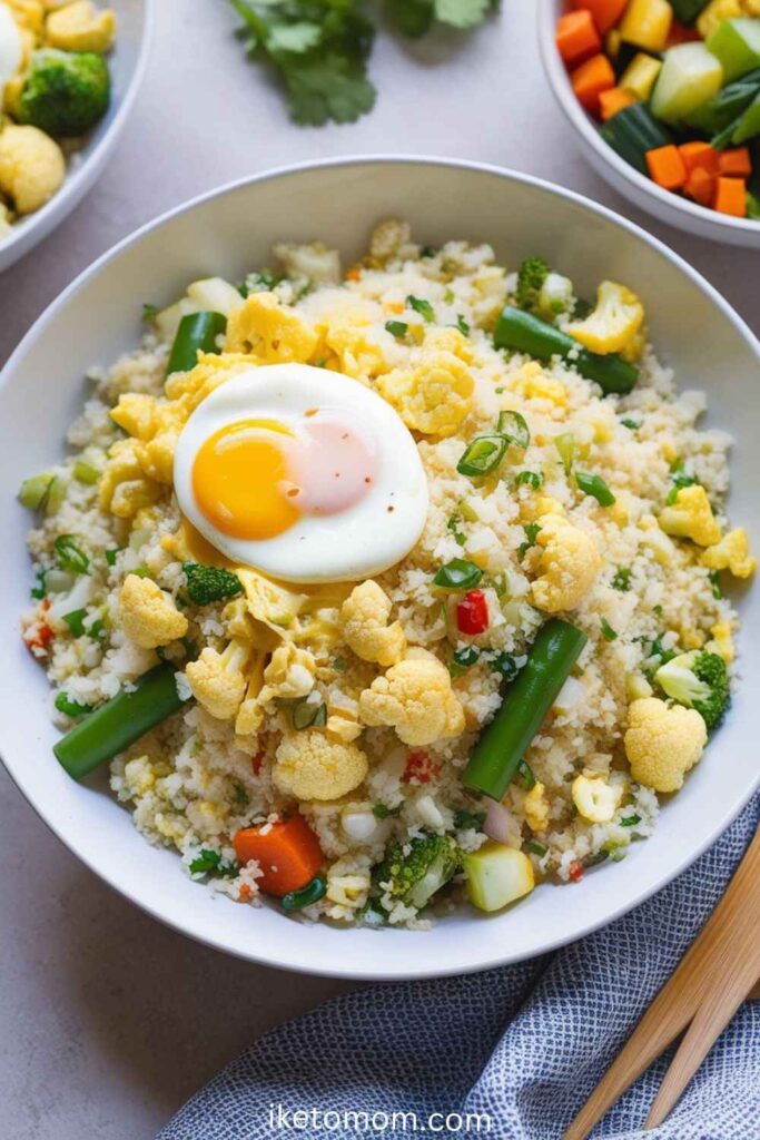 Healthy Meals for Dinner Ideas Cauliflower Fried Rice with Scrambled Eggs