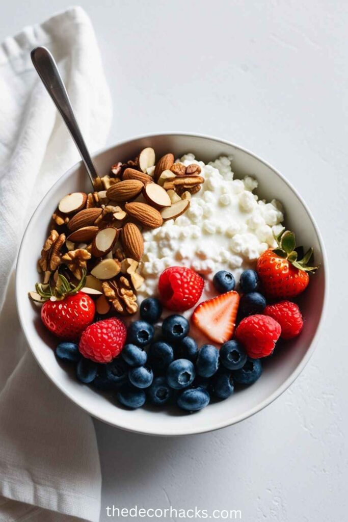 Cottage Cheese Bowl with Nuts and Fruit