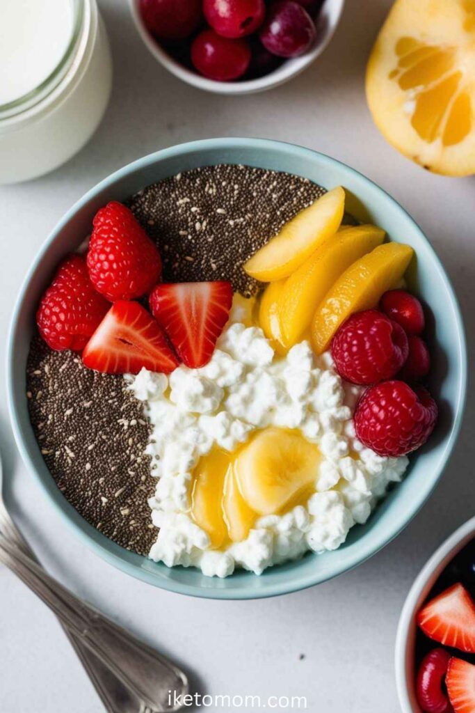 Cottage Cheese with Chia Seeds and Fruit