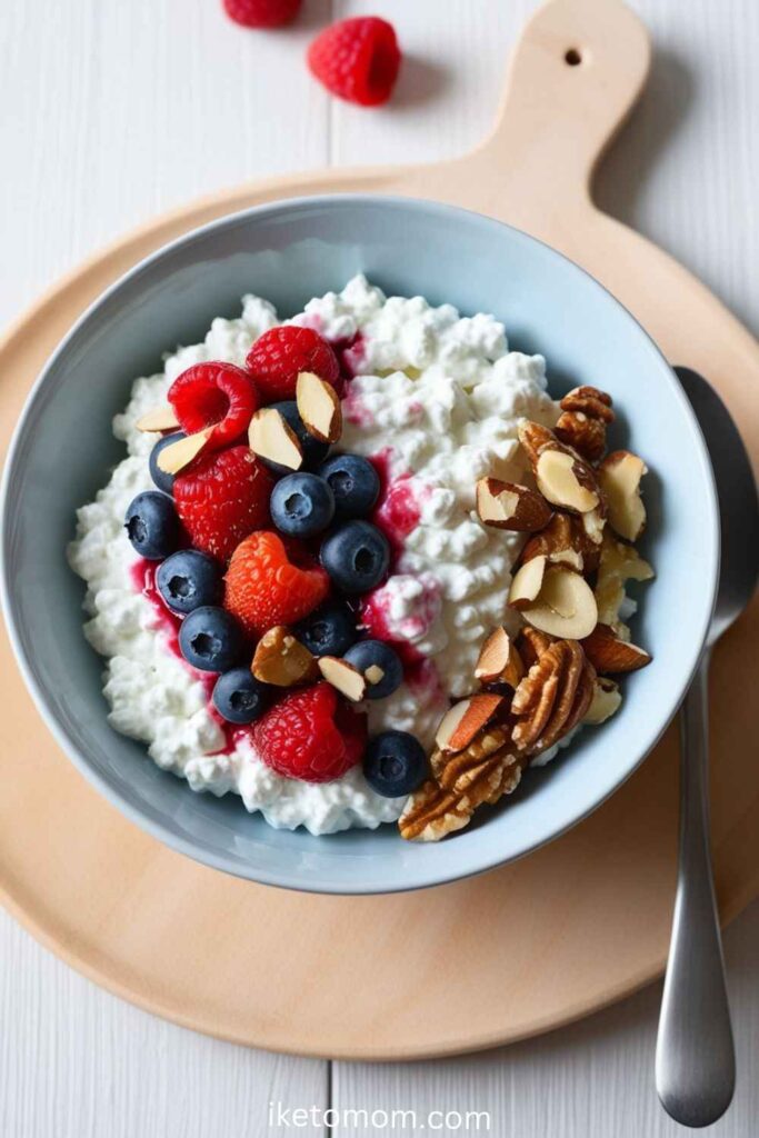  High Protein Low Carb Diet Breakfast Ideas Cottage Cheese with Nuts and Berries