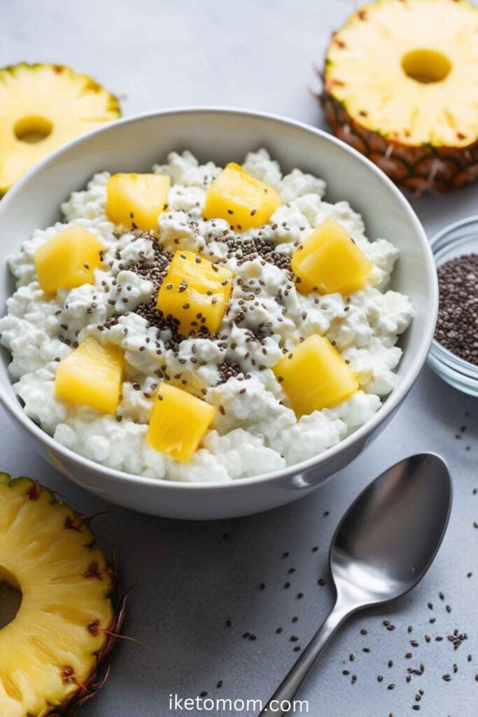 Cottage Cheese with Pineapple and Chia Seeds