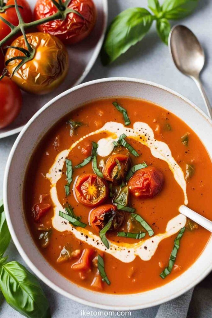 Vegan Soup Recipes Ideas Creamy Roasted Tomato Basil Soup