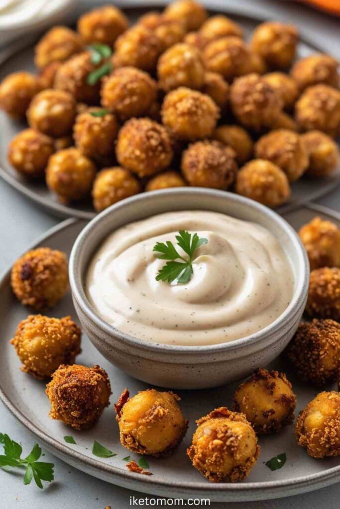 Vegan Thanksgiving Recipes Ideas Crispy Chickpea Bites with Dipping Sauce