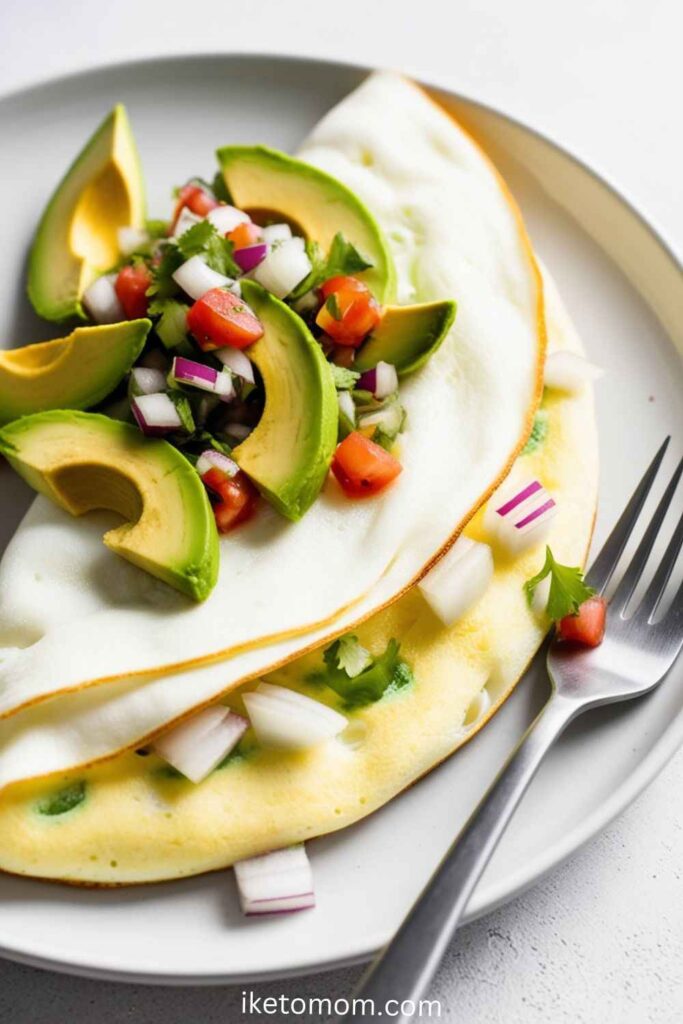 Egg White Omelette with Avocado and Salsa