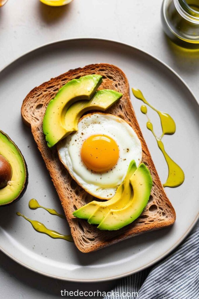 High Protein Breakfast Options Ideas Egg and Avocado Toast