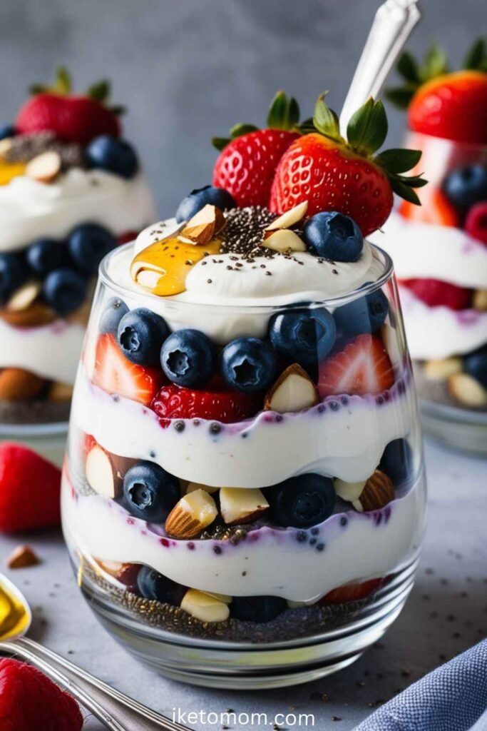 Greek Yogurt Parfait with Nuts and Berries 