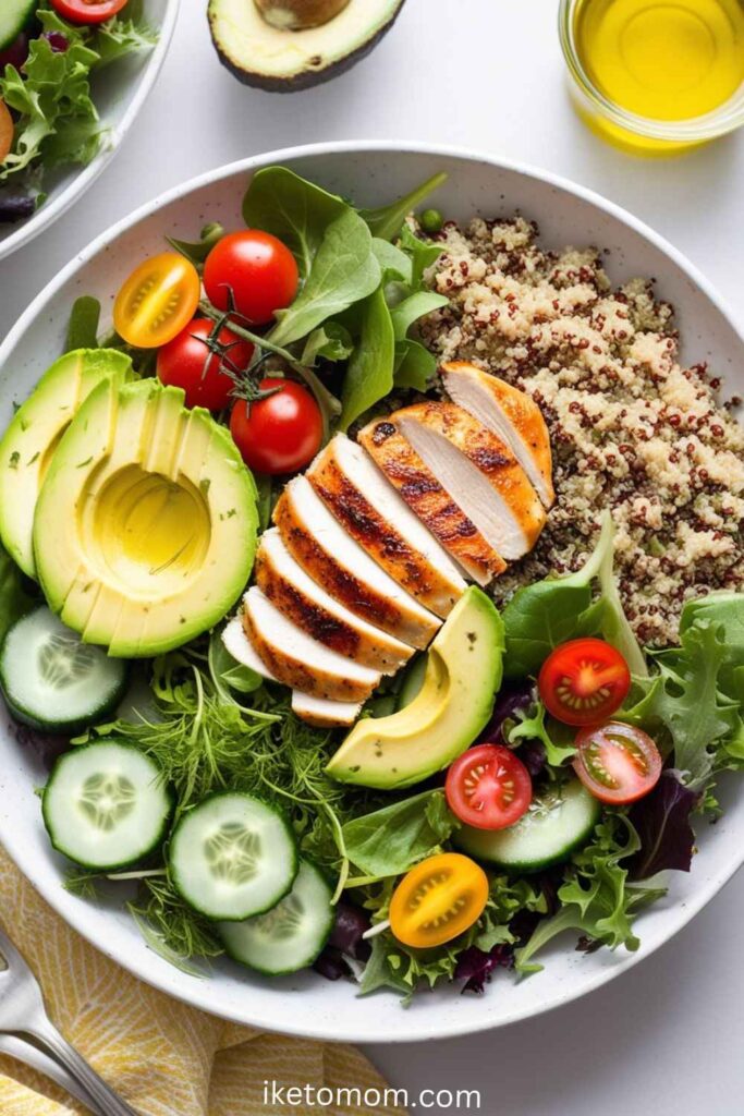 Grilled Chicken Salad with Avocado and Quinoa