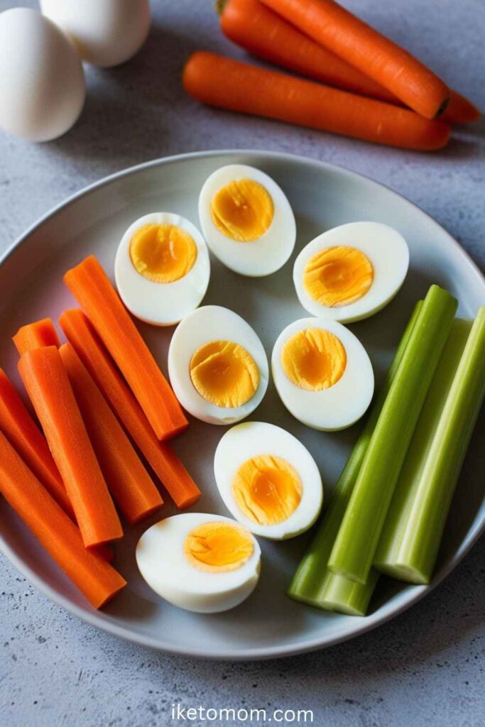 Hard-Boiled Eggs with Veggie Sticks