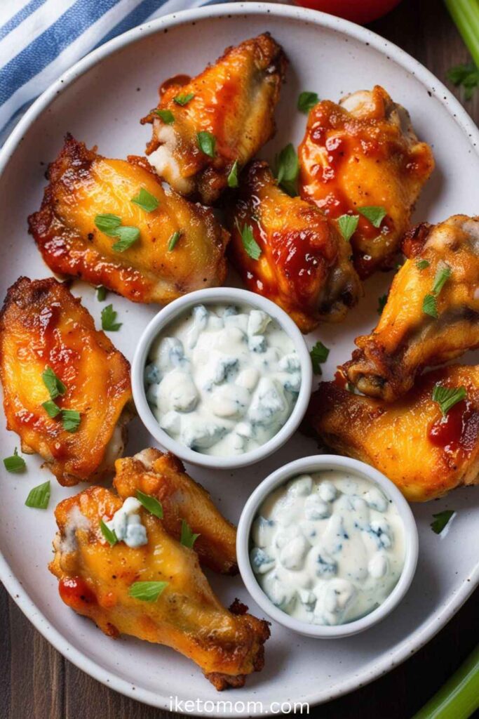 Keto Chicken Wings with Blue Cheese Dip