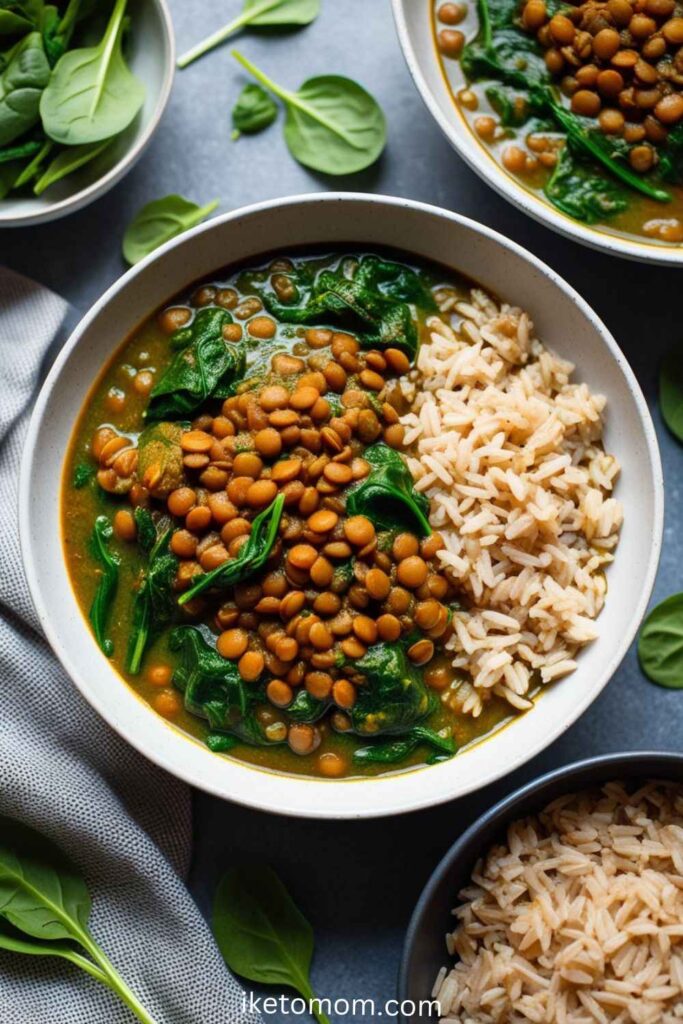 Lentil and Spinach Curry 