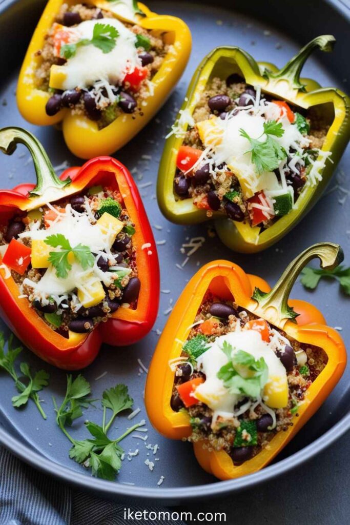 Quinoa and Black Bean Stuffed Bell Peppers 