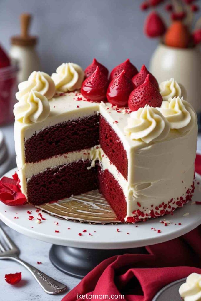 Red Velvet Cake with Cashew Cream Frosting