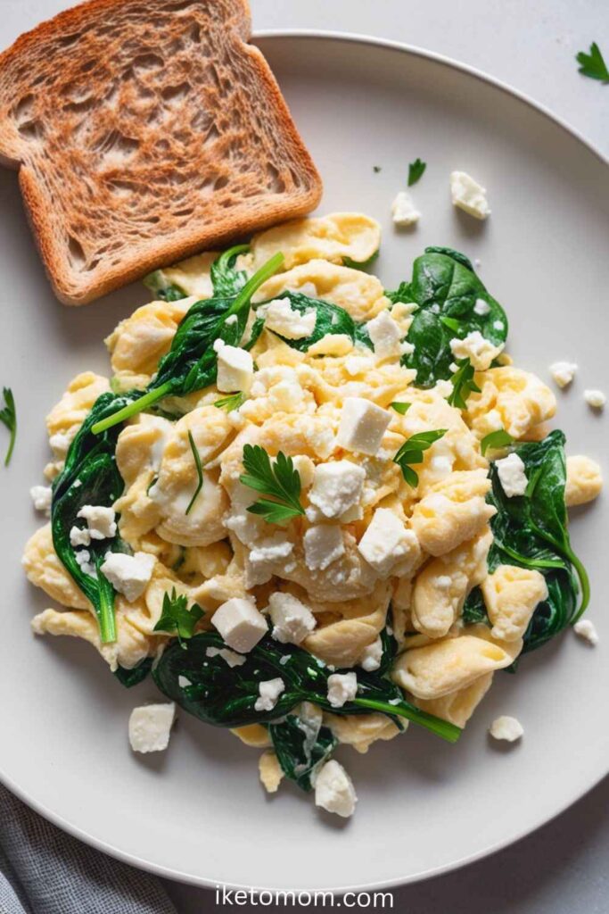 Scrambled Eggs with Spinach and Feta (3)