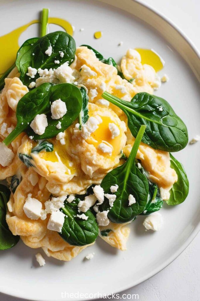 Scrambled Eggs with Spinach and Feta 