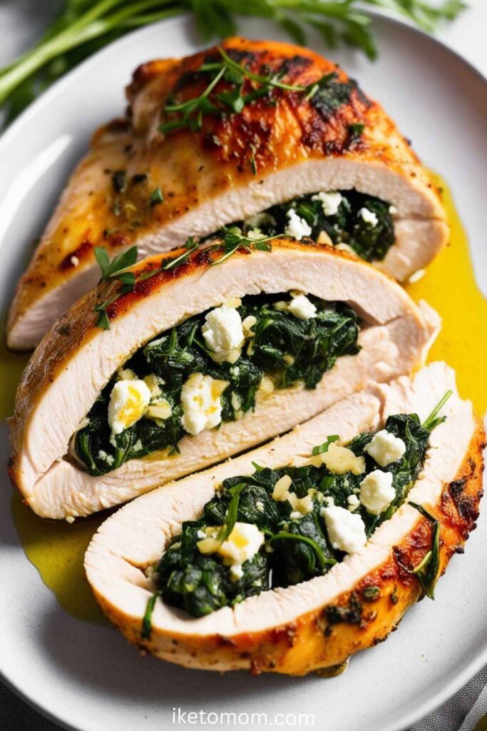 Healthy Food Recipes Spinach and Feta Stuffed Chicken 