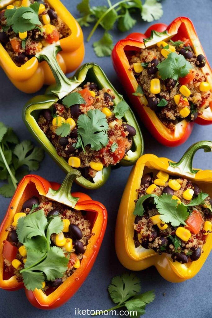 Healthy Food Ideas Stuffed Bell Peppers with Quinoa and Black Beans