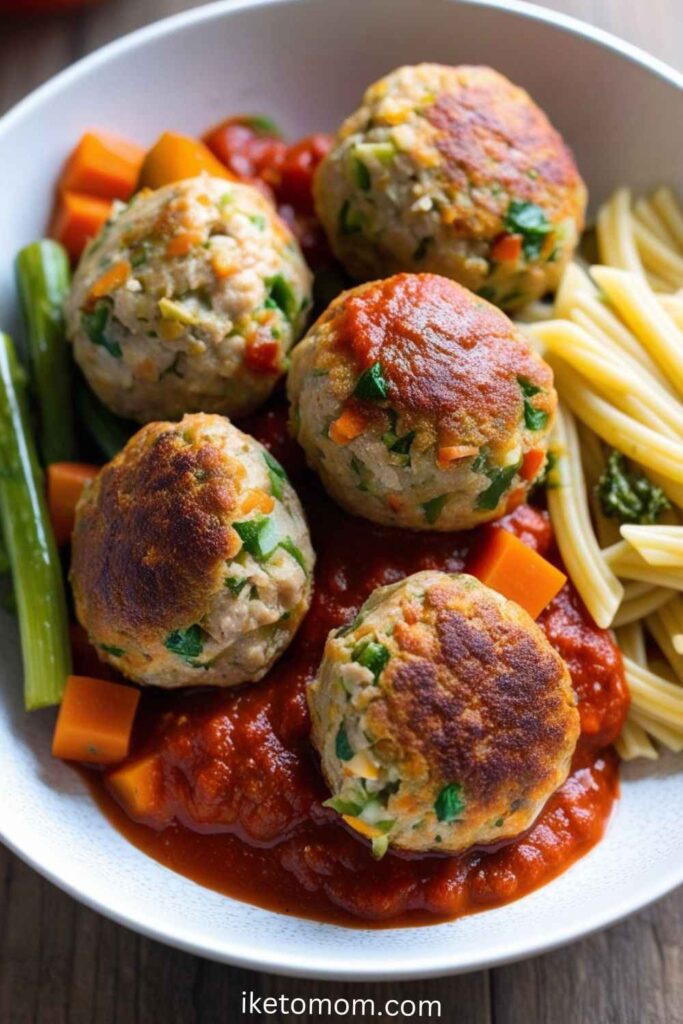 Turkey and Veggie Meatballs with Marinara Sauce