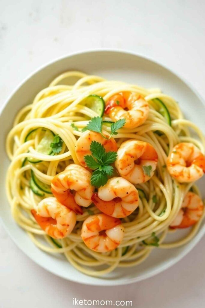 Zucchini Noodles with Garlic Shrimp