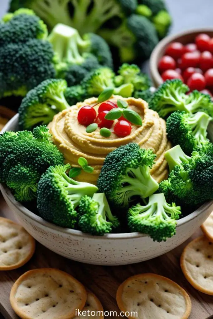 Broccoli and Hummus Snack Plate