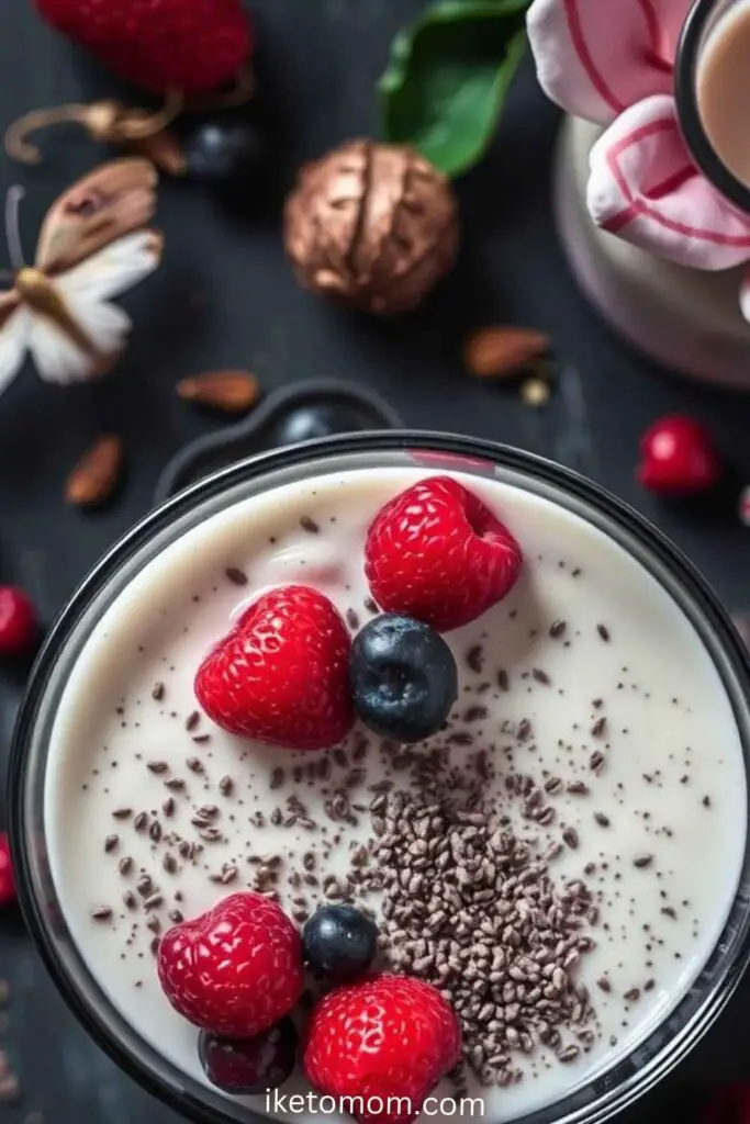Chia Pudding with Almond Milk and Berries