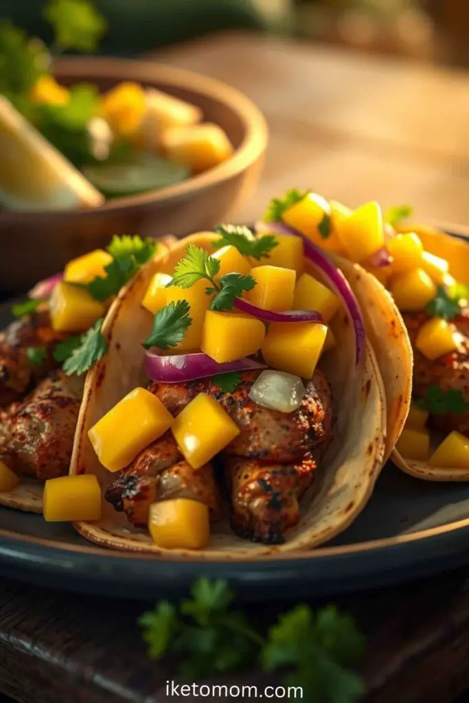 Chicken Breast Tacos with Mango Salsa
